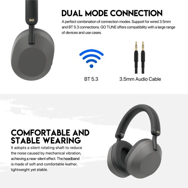 Fantech Headphone Bluetooth Dual Mode Headset Wireless GO Tune WH06 Black