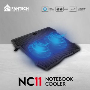 Fantech NC11 Cooling Pad Notebook Cooler 2 Fan Blue LED