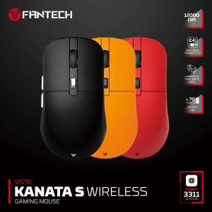 Fantech KANATA S WIRELESS Mouse Gaming Wireless RGB Macro WG9s DPI 12.000 Black,Yellow,Red